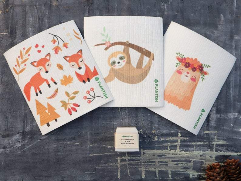 Foxes - Swedish Sponge Cloth