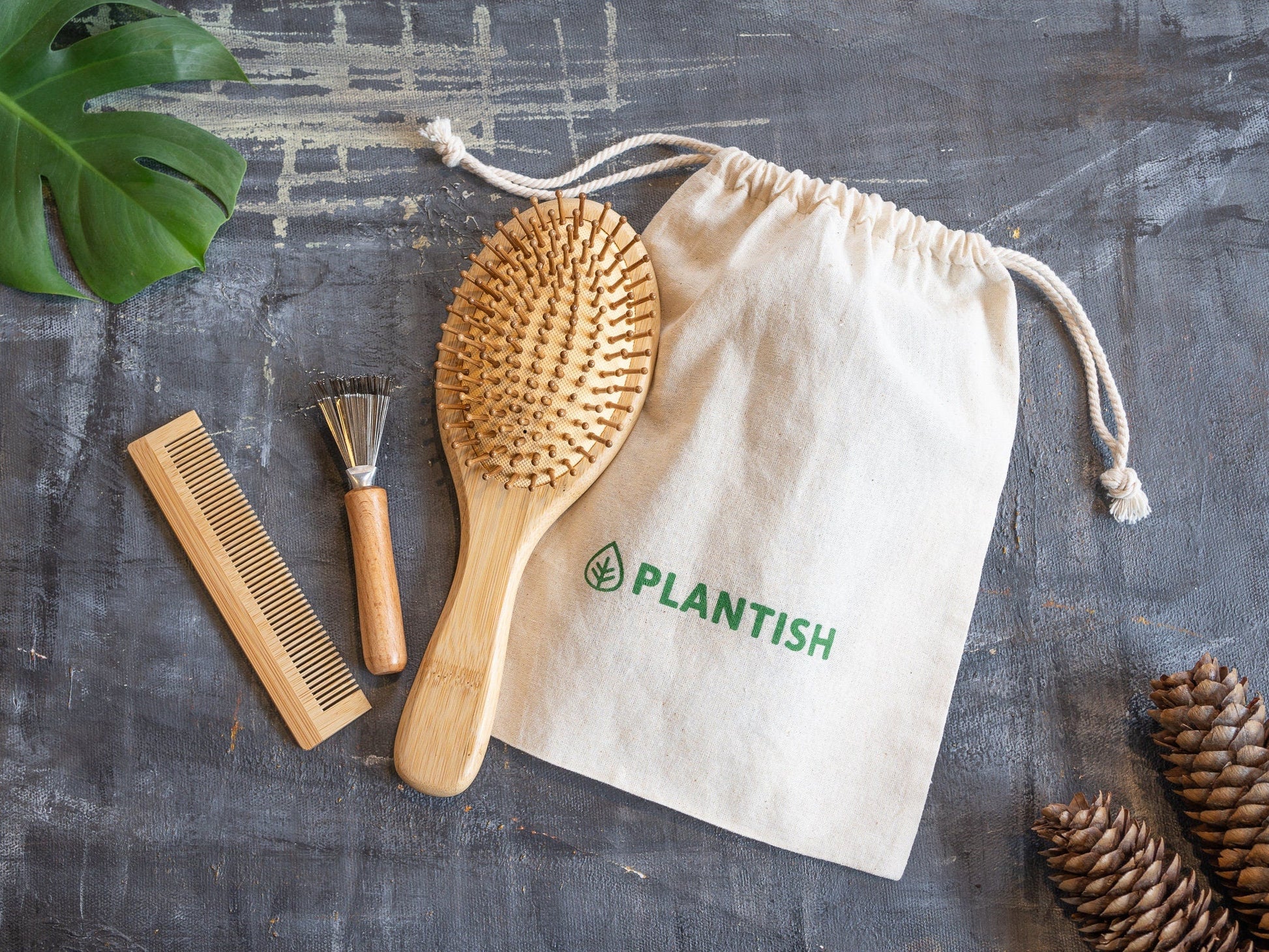 Bamboo Hair Brush Set